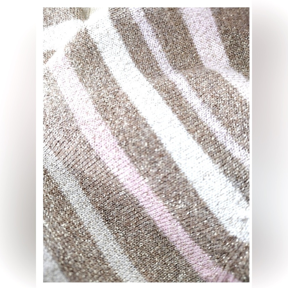 Liz Claiborne Vintage Pink Striped Relaxed Ribbed Blouse EUC - Picture 8 of 15